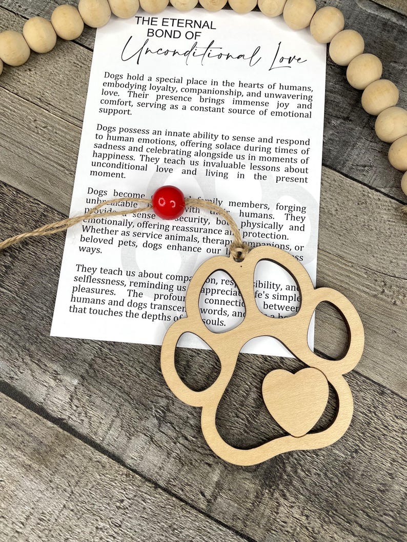 Eternal Bond of Unconditional Love Dog Ornament | with Story Card Tribute to Beloved Pets