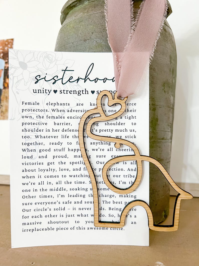 sisterhood elephant; friend elephant ornament; friend gift; sisterhood gift; story telling image 1