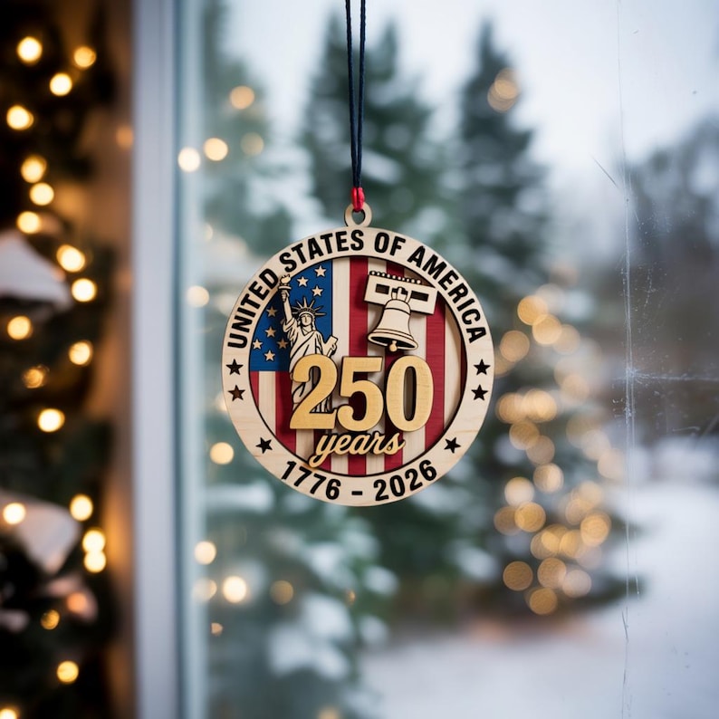 250 years of America Wooden Ornament