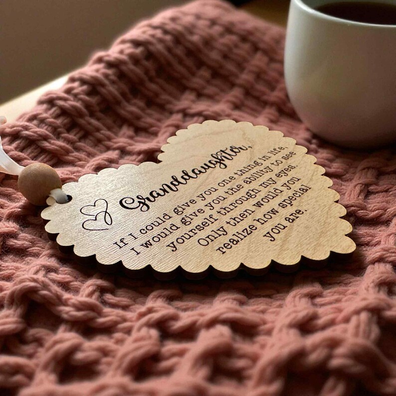 Granddaughter Wooden Heart Ornament –  Gift from Grandma or Grandpa 