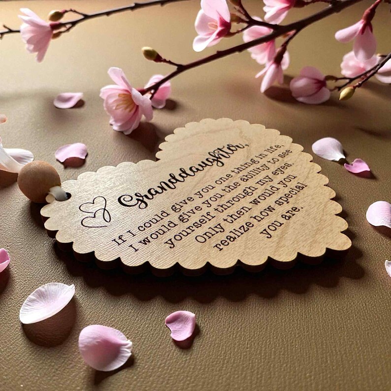 Granddaughter Wooden Heart Ornament –  Gift from Grandma or Grandpa 