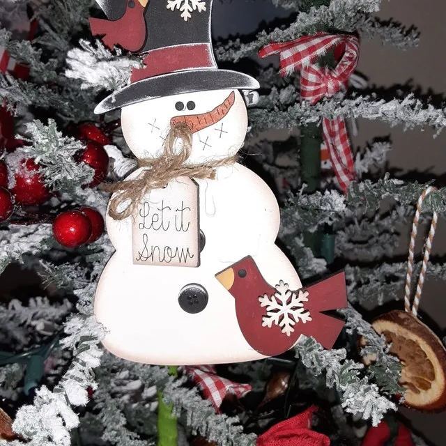 ☃️Snowman Christmas Ornaments Wood Ornaments🎅