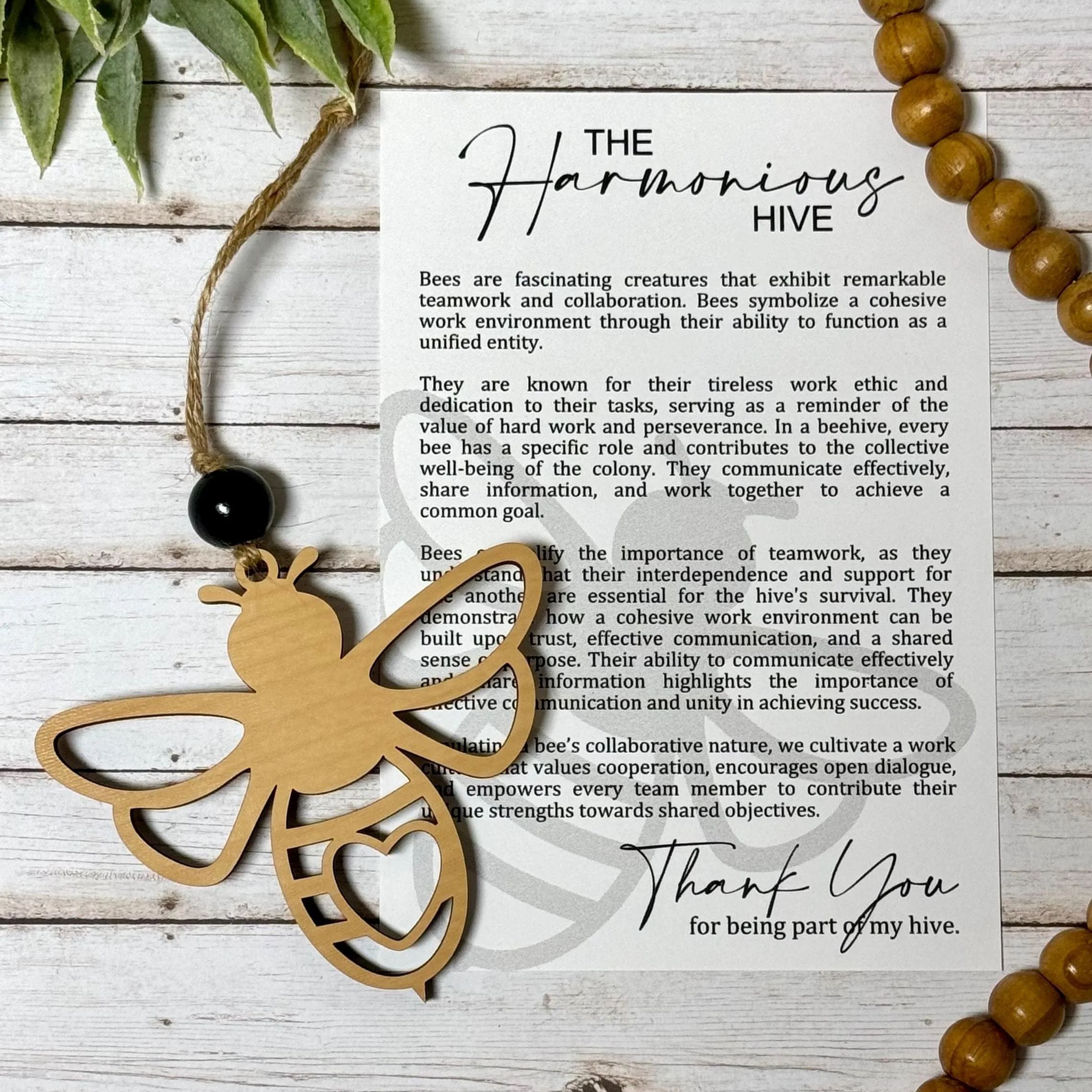 Honey Bee Handmade Wood Ornament-Coworker Employee Appreciation Gift🎁