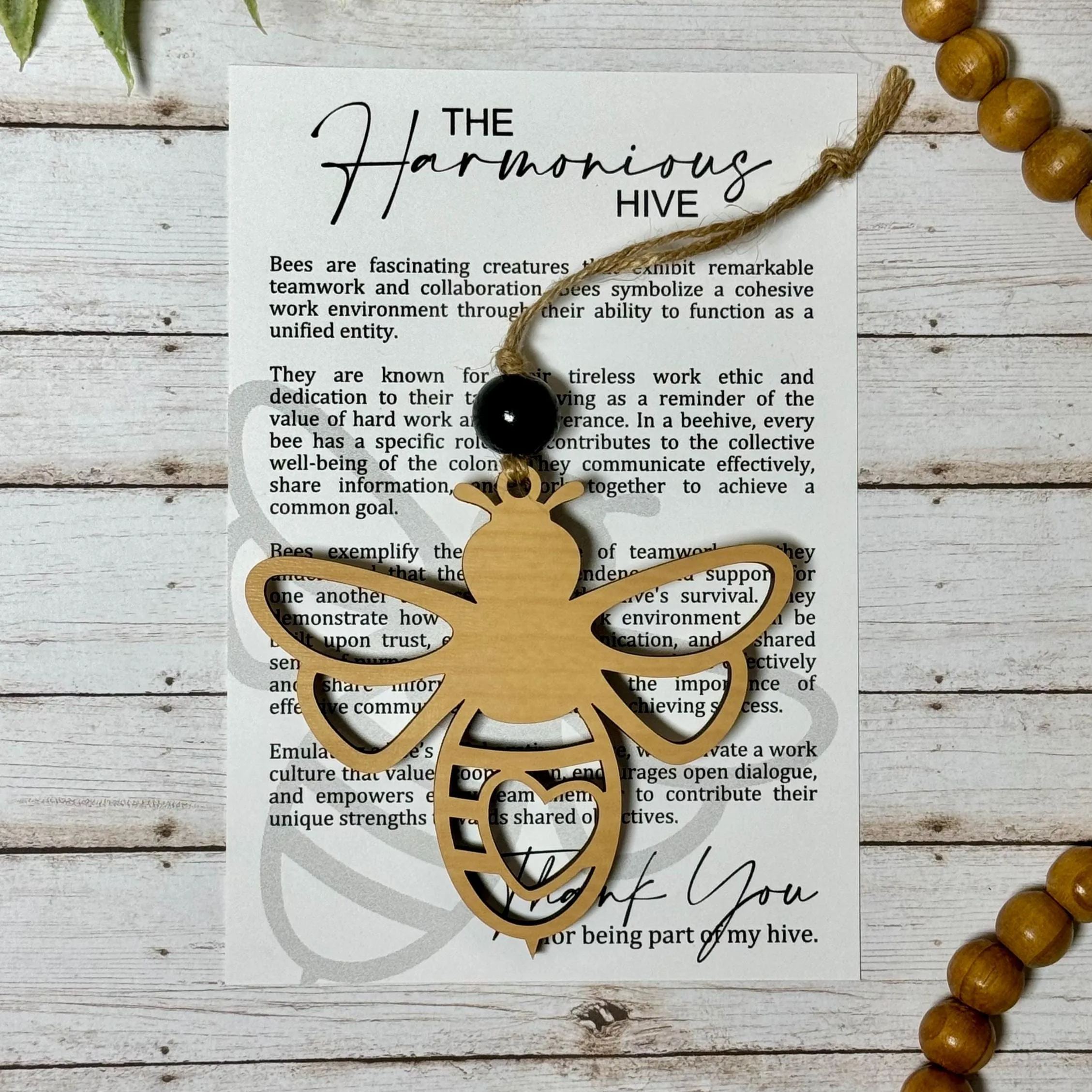 Honey Bee Handmade Wood Ornament-Coworker Employee Appreciation Gift🎁