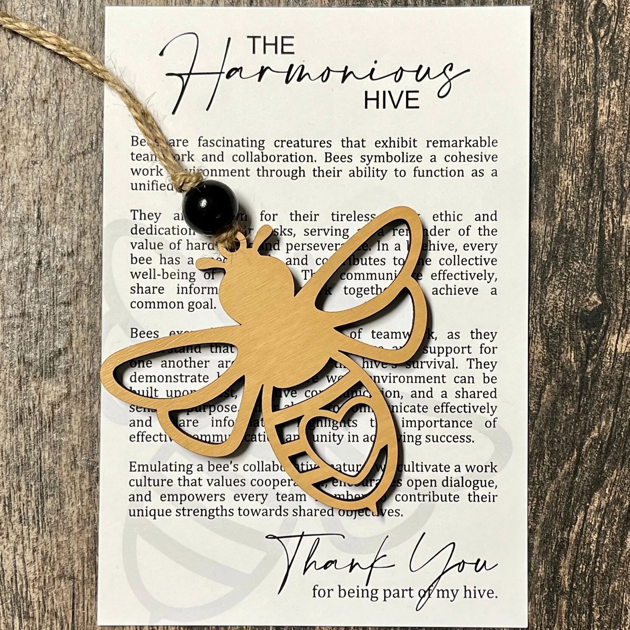 Honey Bee Handmade Wood Ornament-Coworker Employee Appreciation Gift🎁