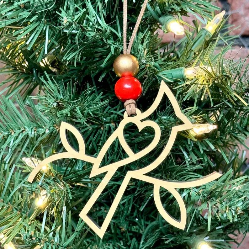 cardinal memorial ornament, Grieving Gift, hello from heaven story card ornament, memorial gifts