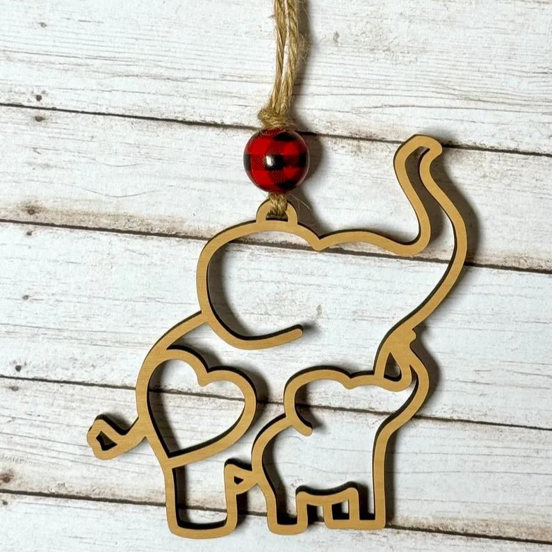 Elephant Christmas tree ornament,  motherhood elephant gift, mothers love story card ornament, Mother’s Day gift, mom stocking stuffer gift