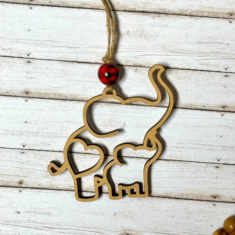 Elephant Christmas tree ornament,  motherhood elephant gift, mothers love story card ornament, Mother’s Day gift, mom stocking stuffer gift