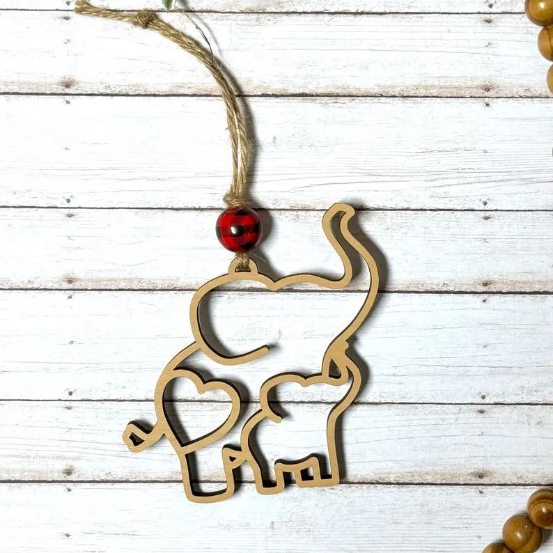 Elephant Christmas tree ornament,  motherhood elephant gift, mothers love story card ornament, Mother’s Day gift, mom stocking stuffer gift