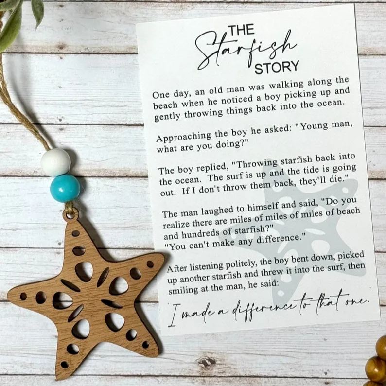 Starfish story teacher appreciation gift, It matters to this one, preschool teacher gifts, daycare gifts, teacher stocking stuffer gift