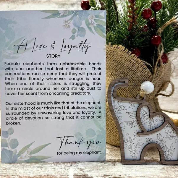 🐘Floral Sister elephant ornament