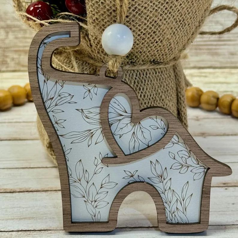 🐘Floral Sister elephant ornament