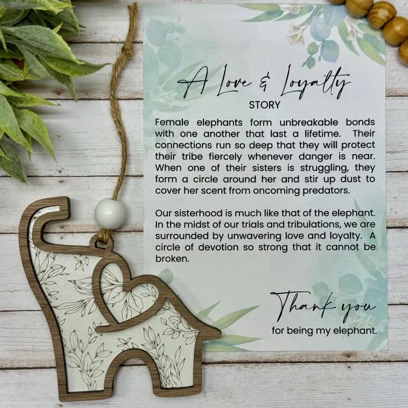 🐘Floral Sister elephant ornament