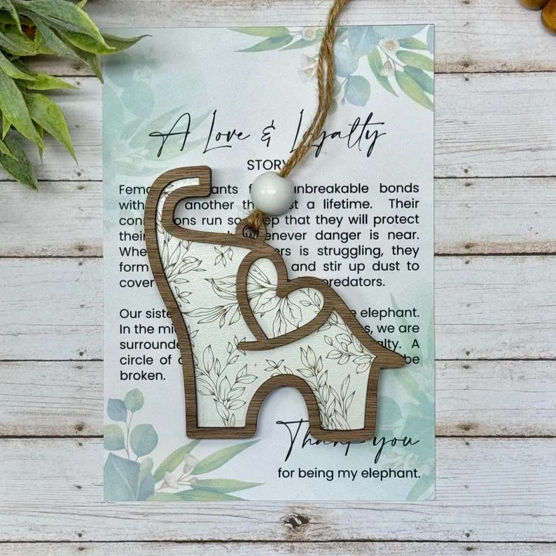 🐘Floral Sister elephant ornament