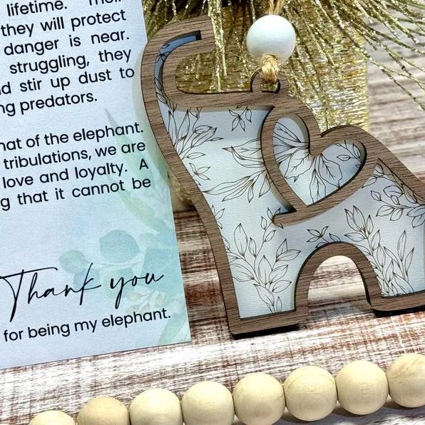 🐘Floral Sister elephant ornament