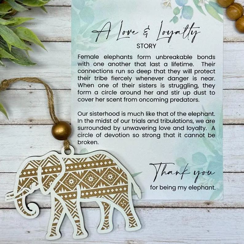 🐘Sisterhood mandala elephant ornament
