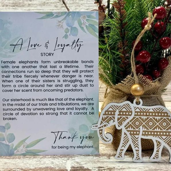 🐘Sisterhood mandala elephant ornament