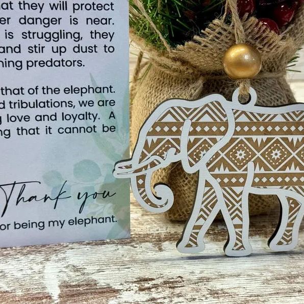 🐘Sisterhood mandala elephant ornament