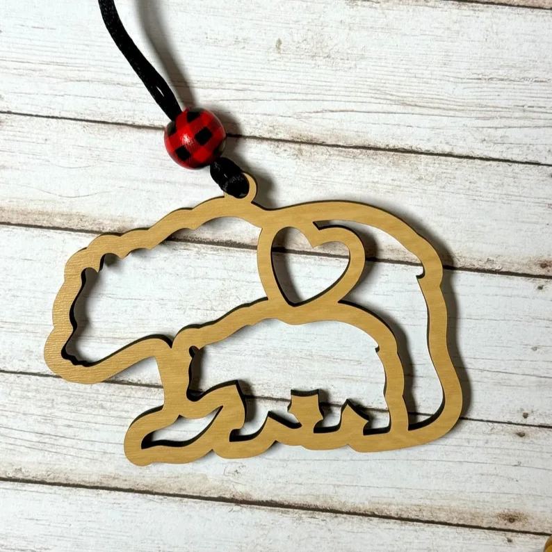 💖Motherhood Story card • Mama Bear and cub Ornament