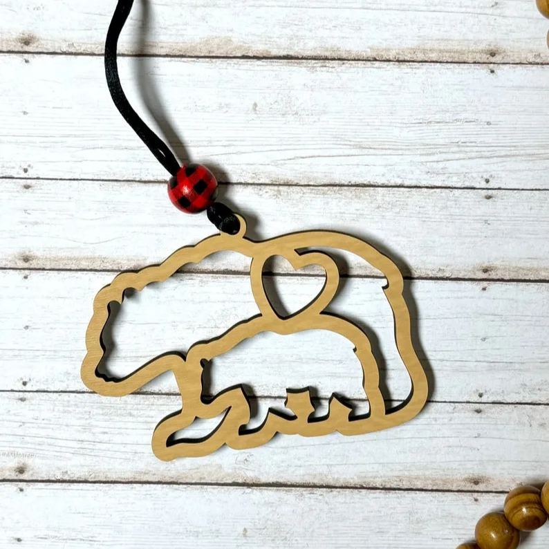 💖Motherhood Story card • Mama Bear and cub Ornament