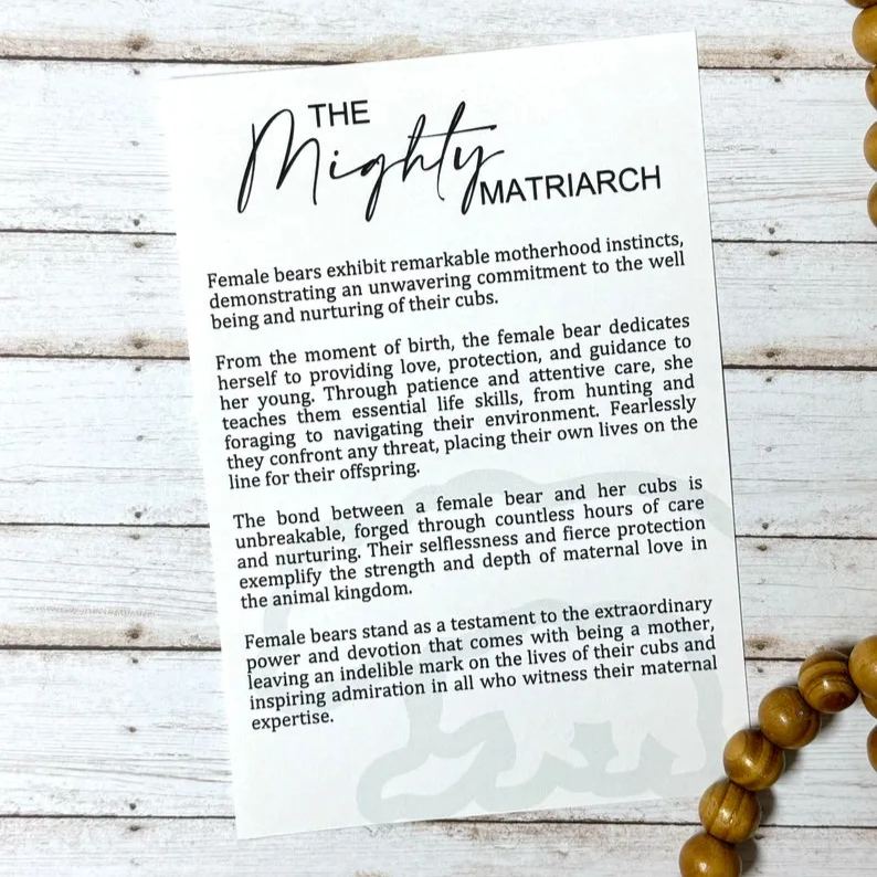 💖Motherhood Story card • Mama Bear and cub Ornament