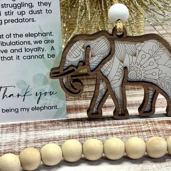 Mandala Sister elephant ornament• sisterhood elephant🐘