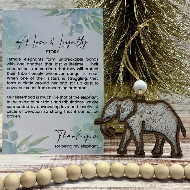 Mandala Sister elephant ornament• sisterhood elephant🐘