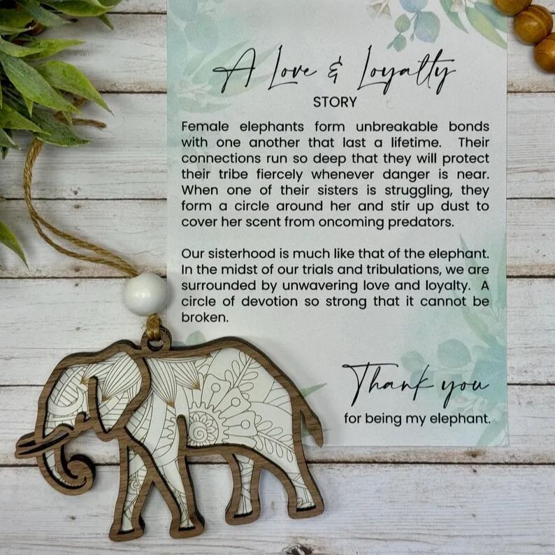 Mandala Sister elephant ornament• sisterhood elephant🐘