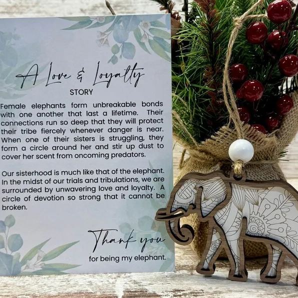 Mandala Sister elephant ornament• sisterhood elephant🐘