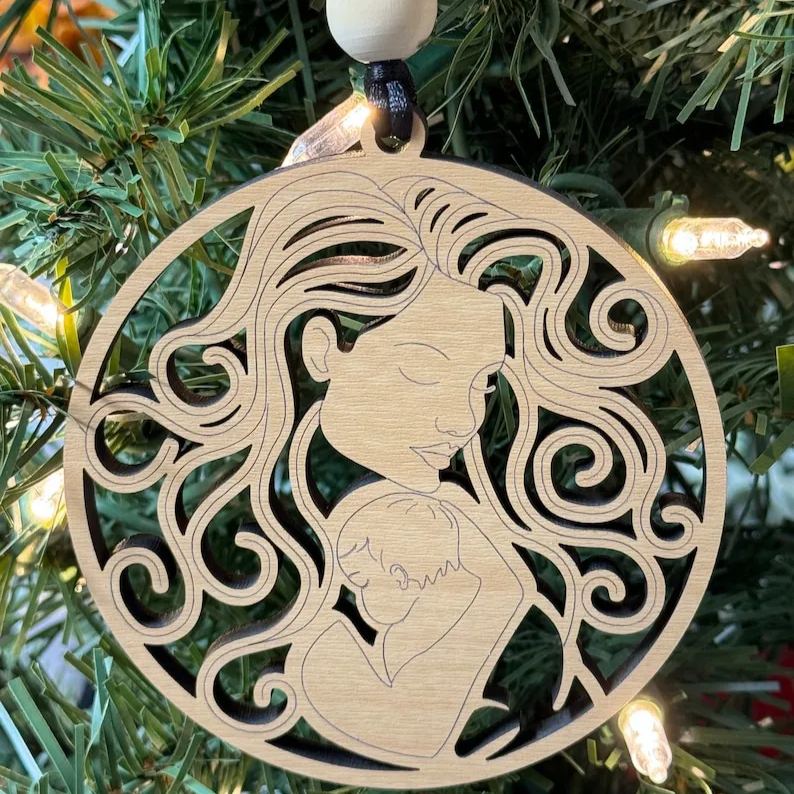 Mother’s Day gift - mother and child ornament--Gift for her