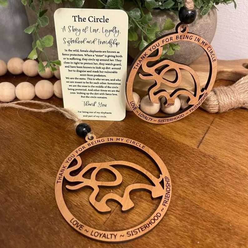 The Circle- A story of Love, Loyalty, Sisterhood & Friendship Elephant ornament gift