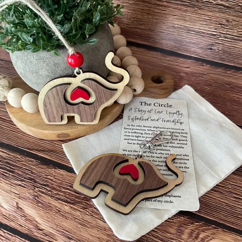 Sisterhood Elephant Ornament -- Story of Love & Loyalty