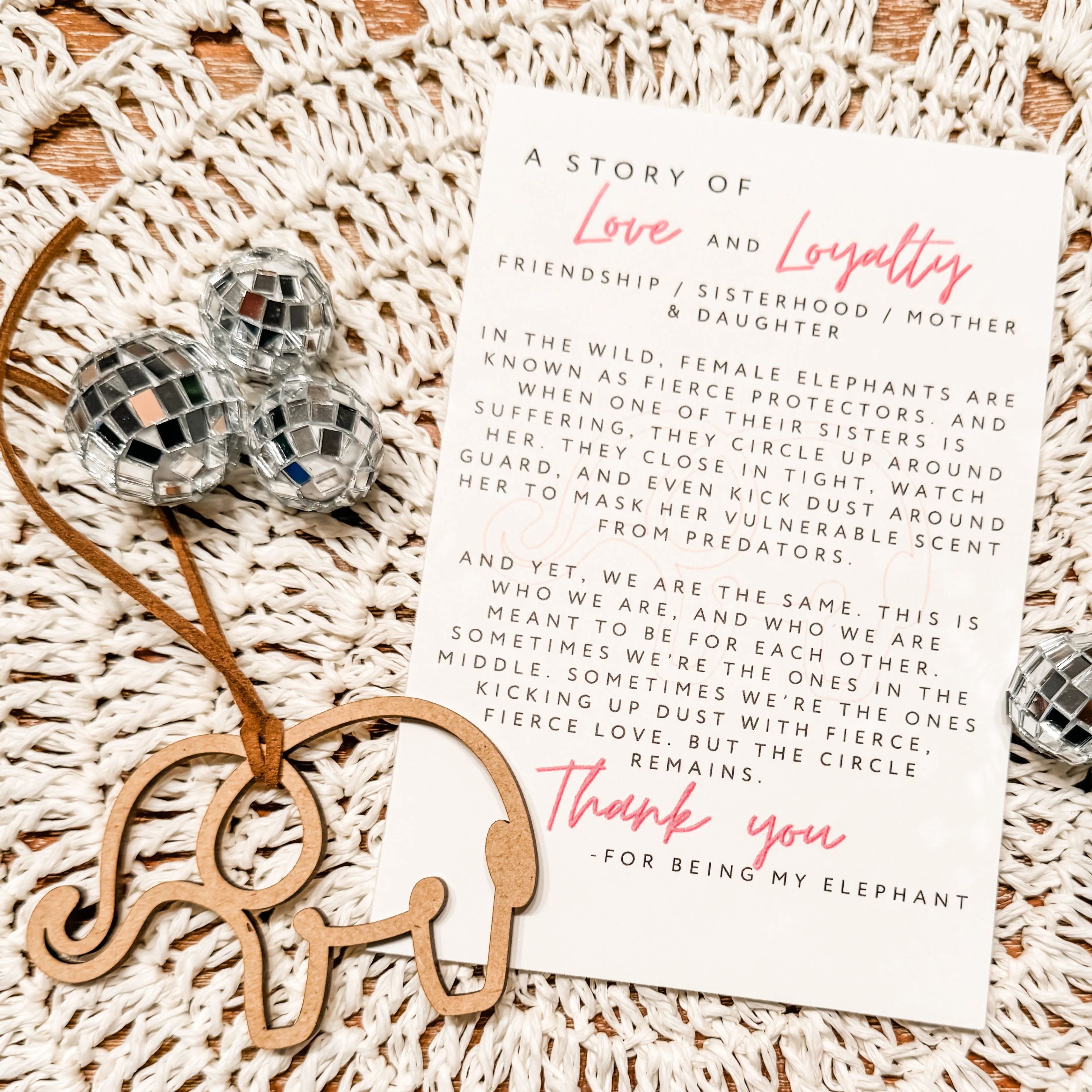 FRIENDSHIP / SISTERHOOD / MOTHER & DAUGHTER ELEPHANT ORNAMENT