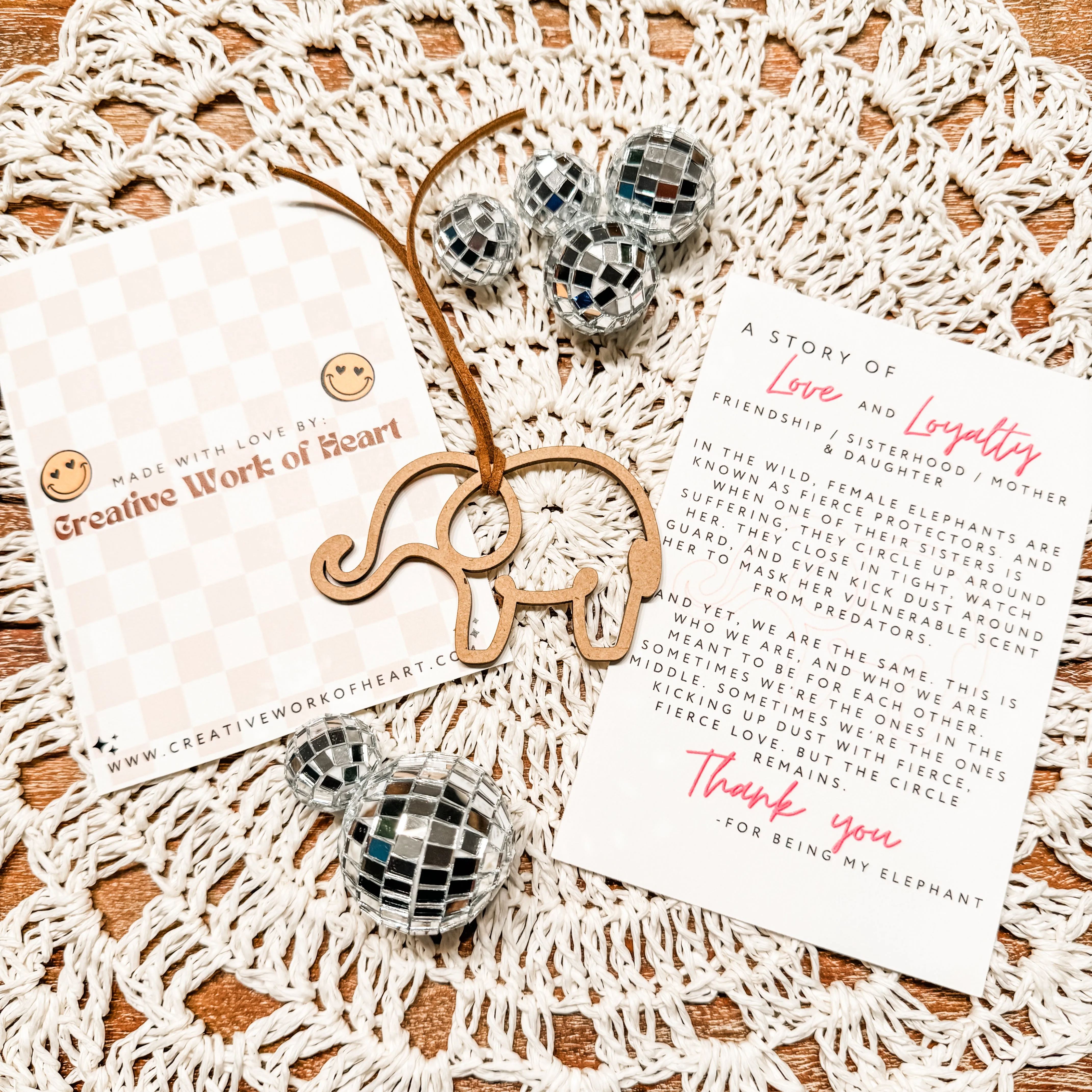 FRIENDSHIP / SISTERHOOD / MOTHER & DAUGHTER ELEPHANT ORNAMENT