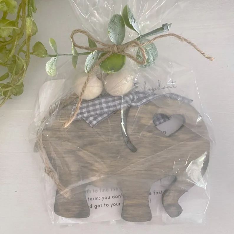 Elephant ornament - wood friendship gift