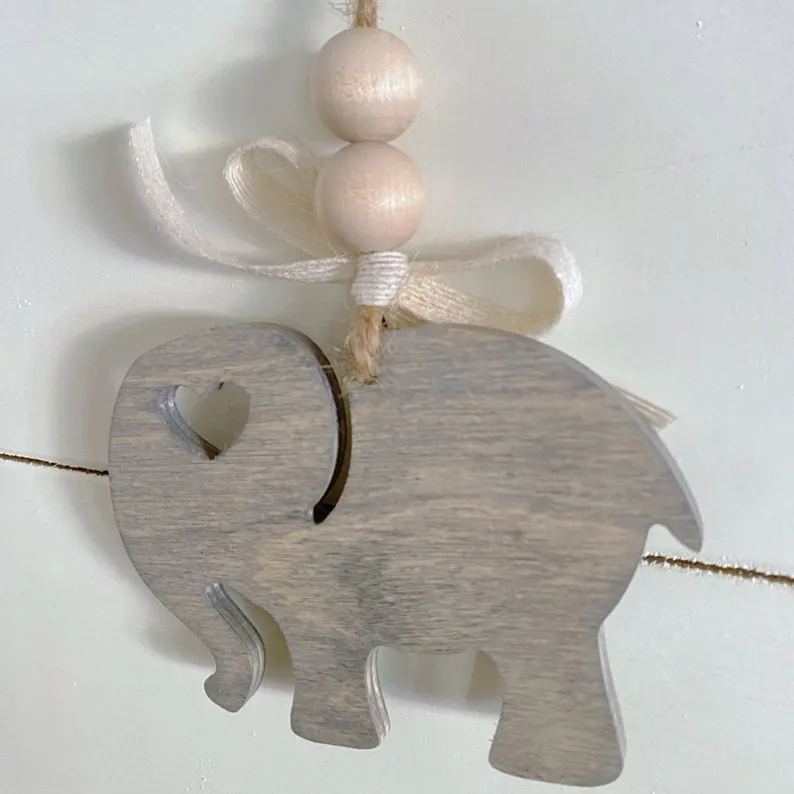 Elephant ornament - wood friendship gift