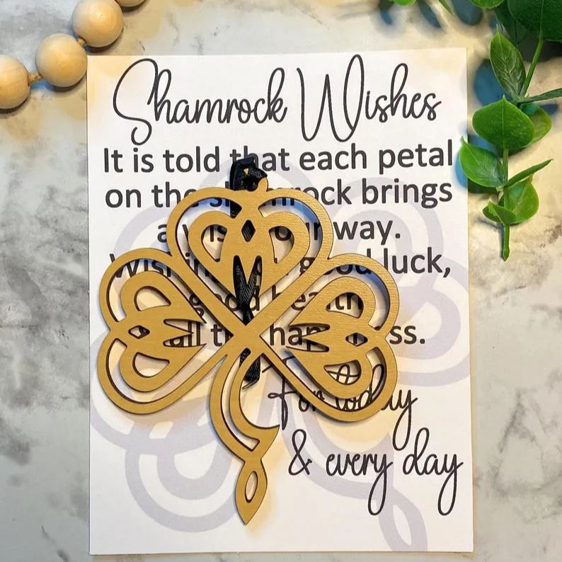 Celtic Shamrock Ornament with Story Card