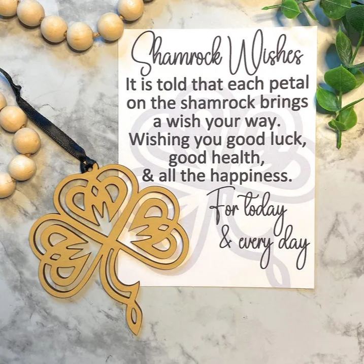 Celtic Shamrock Ornament with Story Card