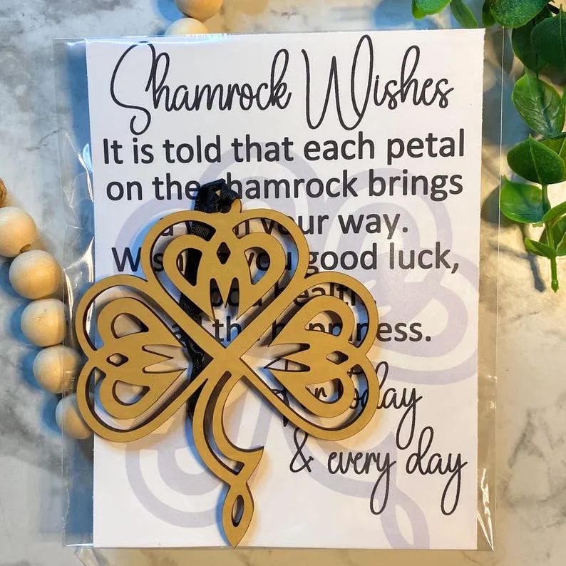Celtic Shamrock Ornament with Story Card