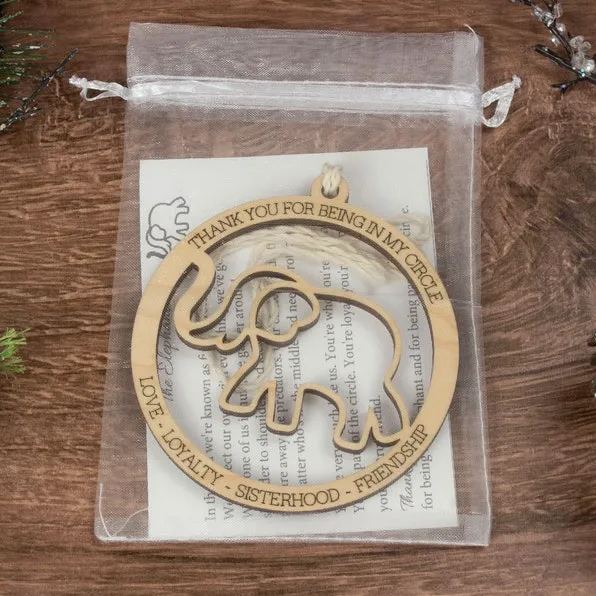 Elephant Friendship Ornament - Thank You for Being in My Circle