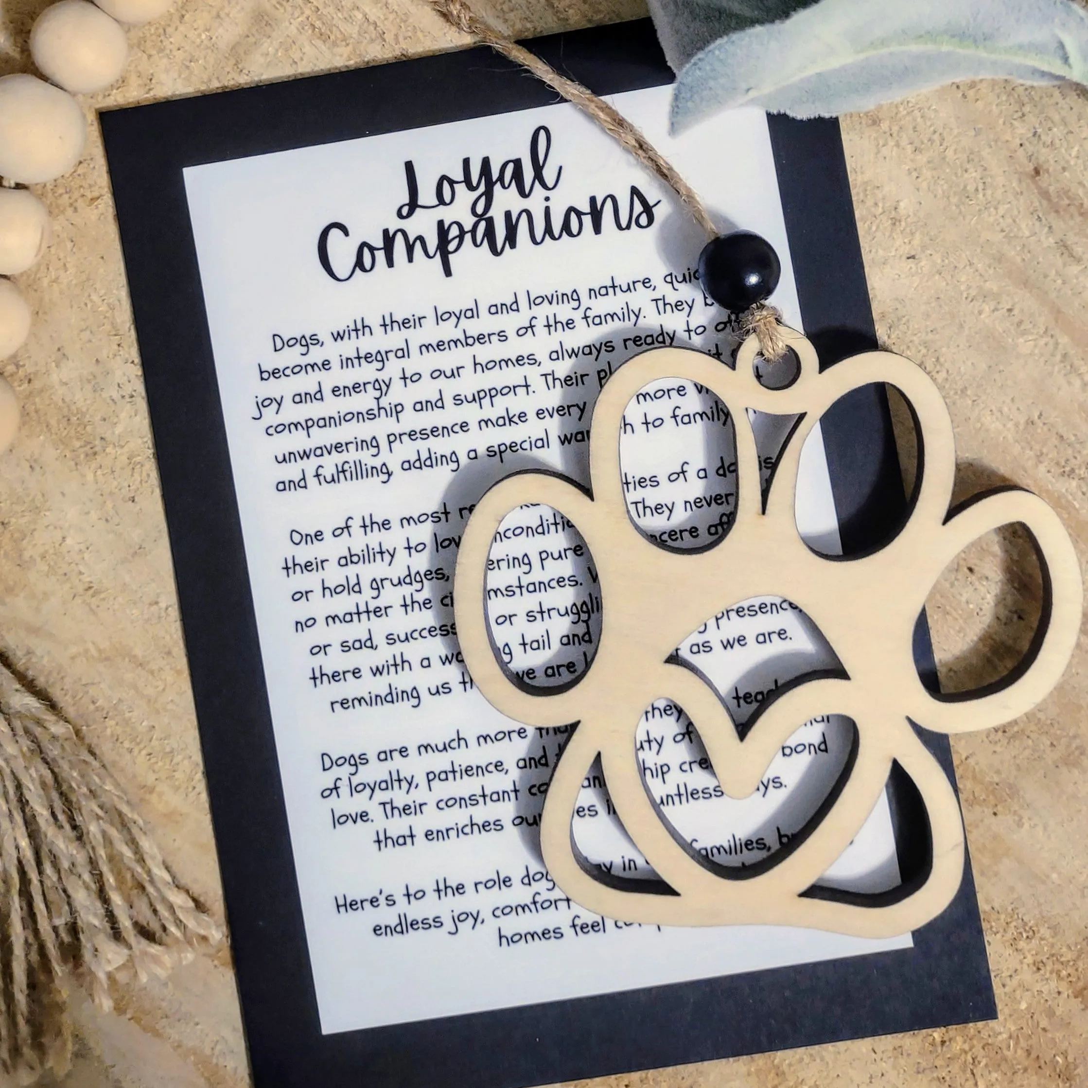 Loyal Companion Dog Paw Story Charm- Dog Lover Ornament