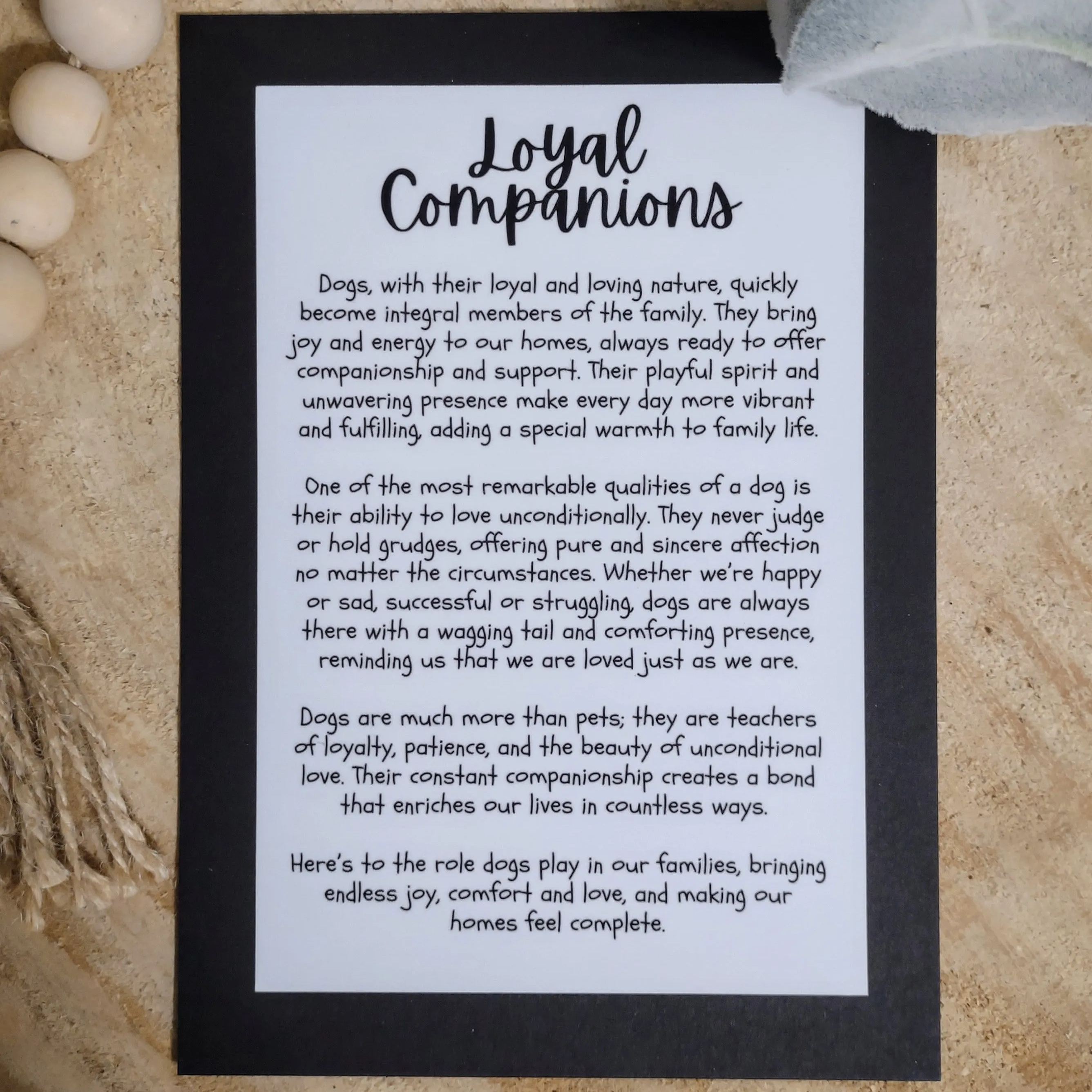 Loyal Companion Dog Paw Story Charm- Dog Lover Ornament