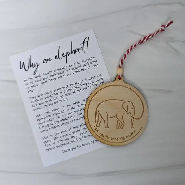 Love and Loyalty Sisterhood Elephant Ornament * Friendship Gifts