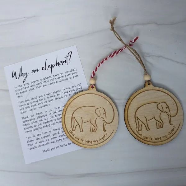 Love and Loyalty Sisterhood Elephant Ornament * Friendship Gifts