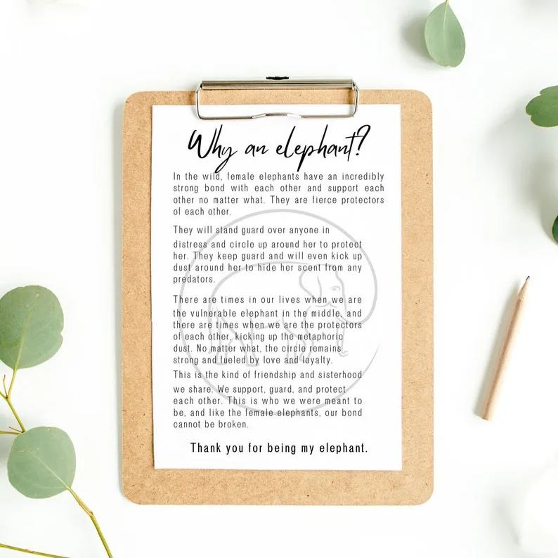 Love and Loyalty Sisterhood Elephant Ornament * Friendship Gifts
