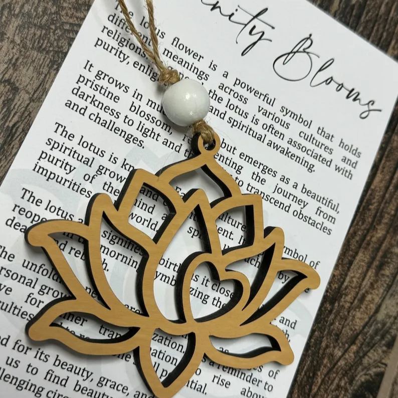 Lotus flower, lotus flower ornament, lotus car charm, tranquility gift, story card ornament, gift for mom, aunt, cousin, mother in law