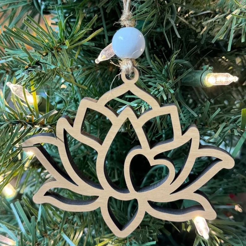Lotus flower, lotus flower ornament, lotus car charm, tranquility gift, story card ornament, gift for mom, aunt, cousin, mother in law
