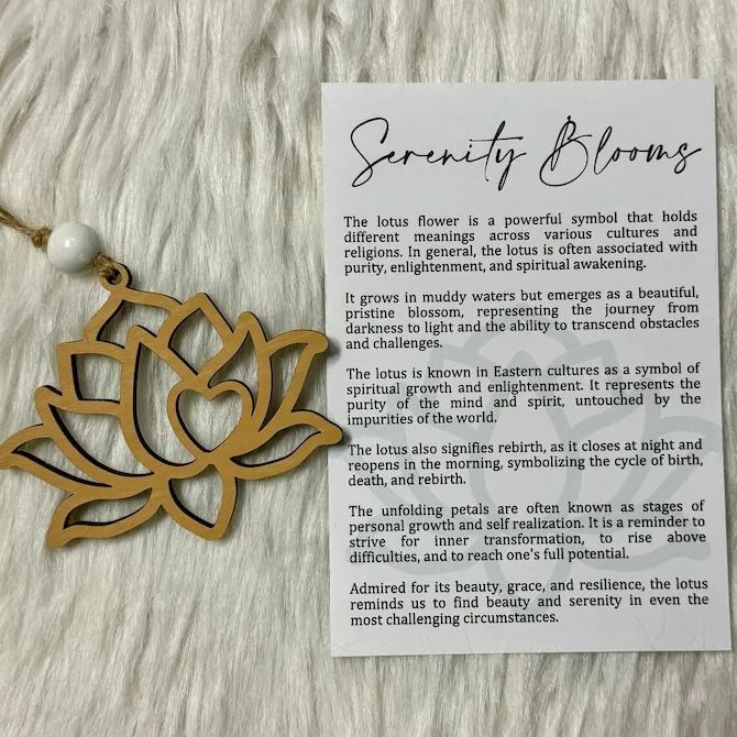 Lotus flower, lotus flower ornament, lotus car charm, tranquility gift, story card ornament, gift for mom, aunt, cousin, mother in law