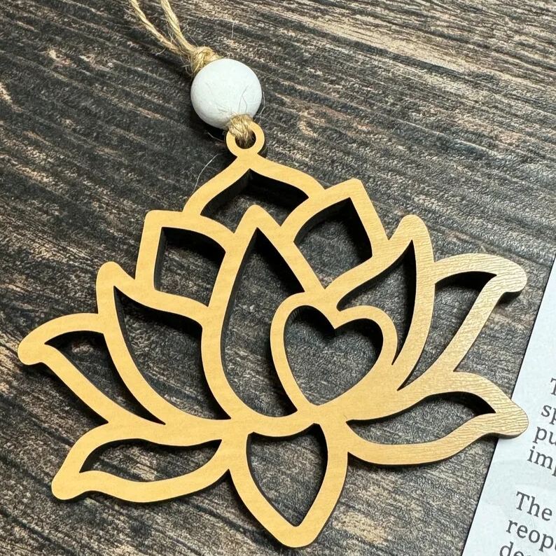Lotus flower, lotus flower ornament, lotus car charm, tranquility gift, story card ornament, gift for mom, aunt, cousin, mother in law