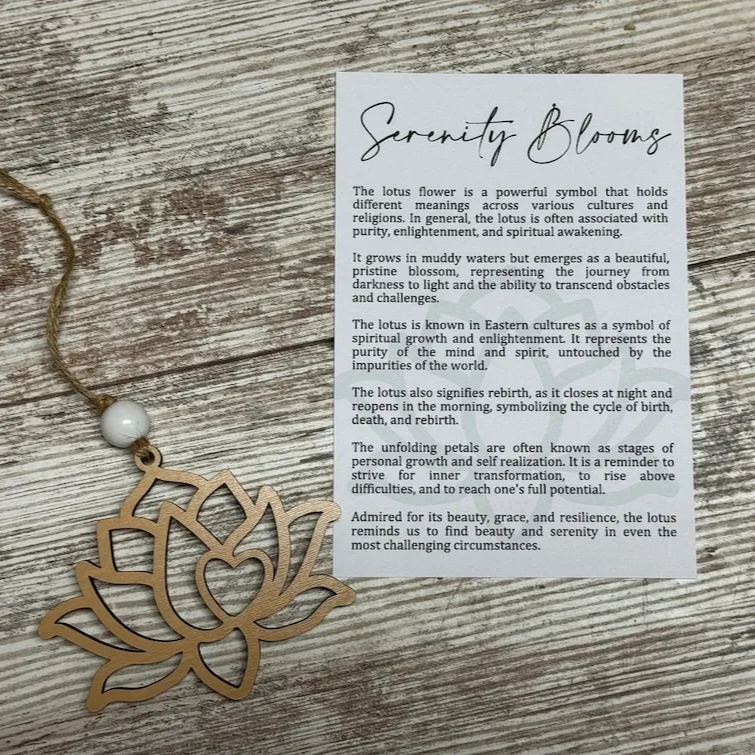Lotus flower, lotus flower ornament, lotus car charm, tranquility gift, story card ornament, gift for mom, aunt, cousin, mother in law